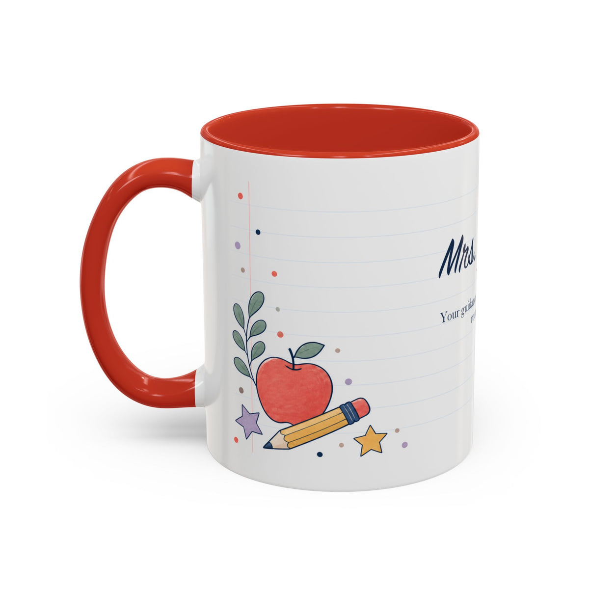 Personalized Teacher Mug | Custom Name Notebook Coffee Cup | Back to School Gift 11oz 15oz
