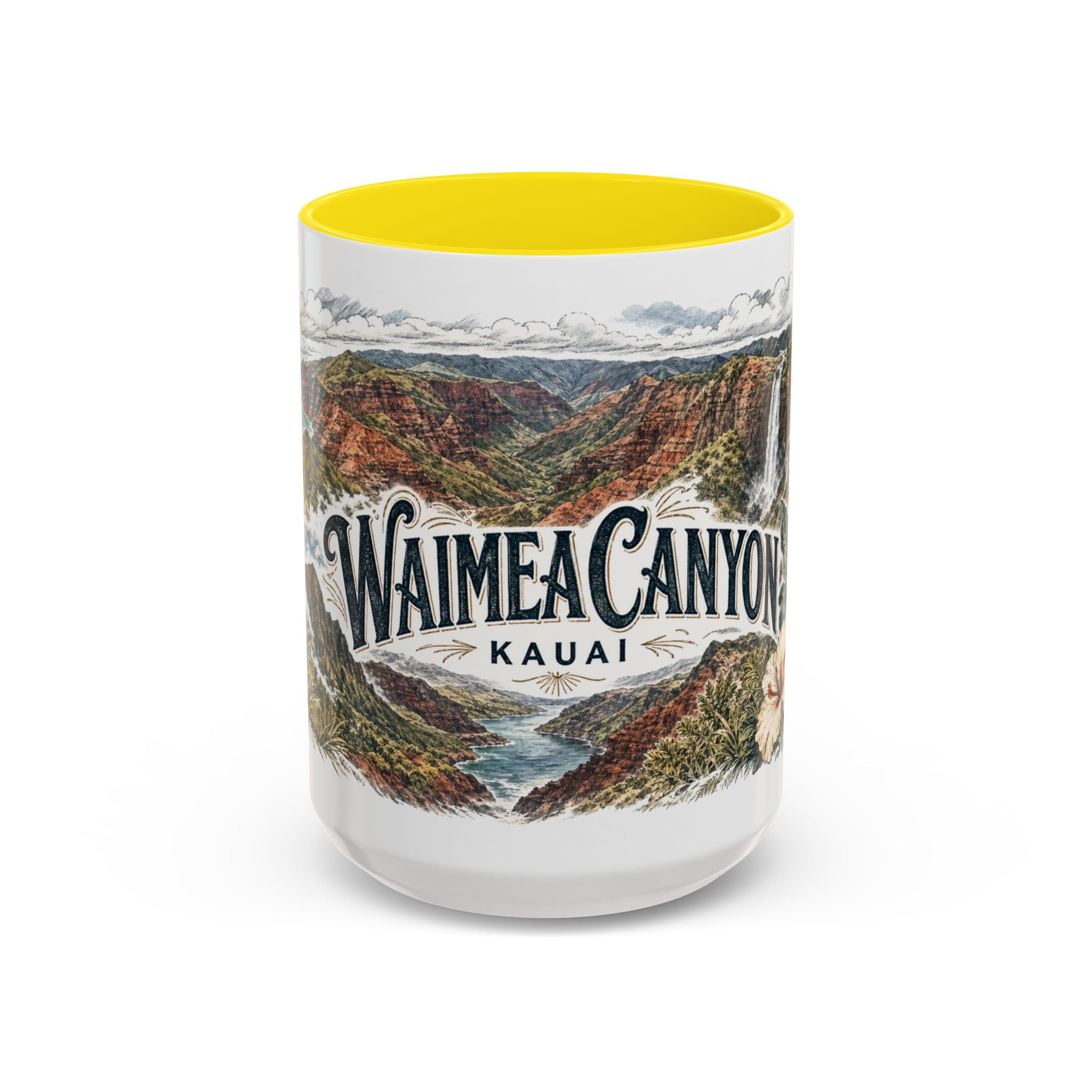 Waimea Canyon Mug, Kauai Travel Souvenir, Bucket List Gift, Accent Ceramic Coffee Mug 11oz 15oz