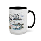 Chicago Coffee Mug | Illinois Souvenir City Gift | Accent Color Ceramic 11oz 15oz