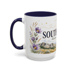 South Dakota State Map Mug | Botanical Accents, Homesick Gift (11oz or 15oz)
