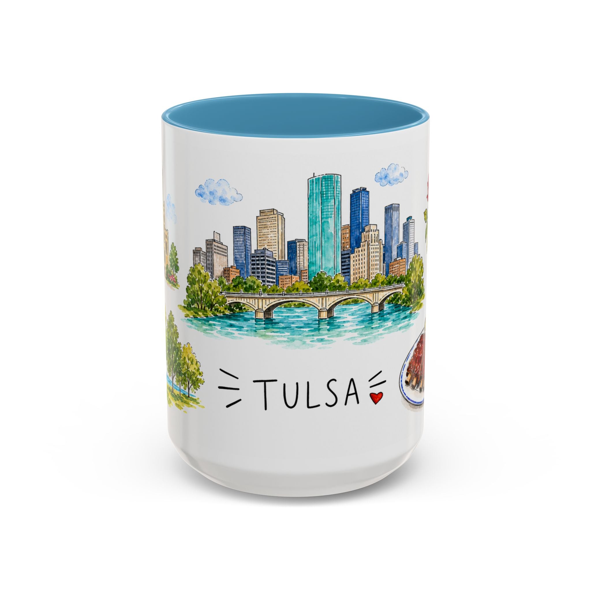 Tulsa Illustrated Travel Mug | City Souvenir Accent Coffee Mug | 11oz 15oz Ceramic Cup