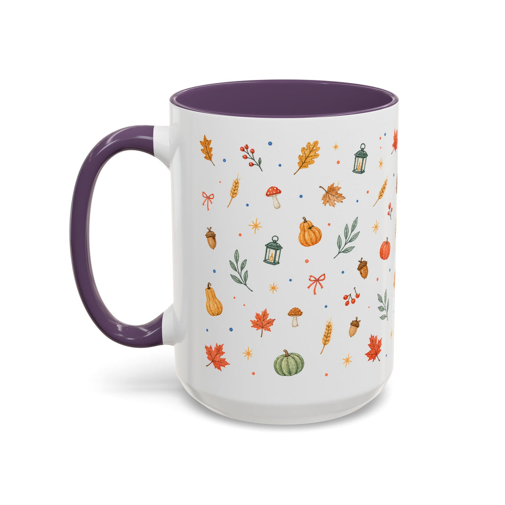 Thanksgiving Mug | Watercolor Autumn Harvest Gift | Pumpkin Leaf Accent Coffee Cup 11oz 15oz