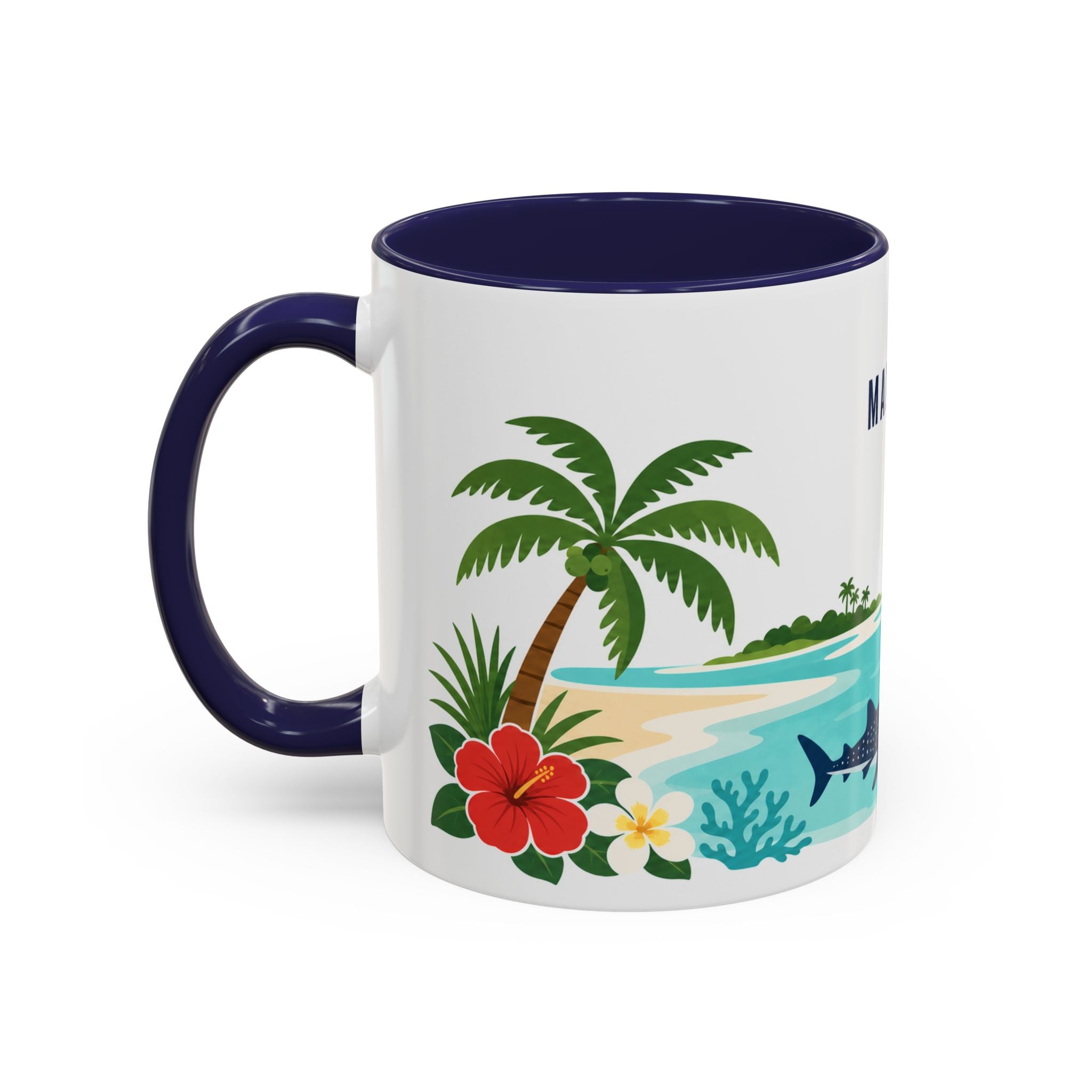 Maldives Coffee Mug | Travel Destination Souvenir Gift | Accent Color Ceramic 11oz 15oz