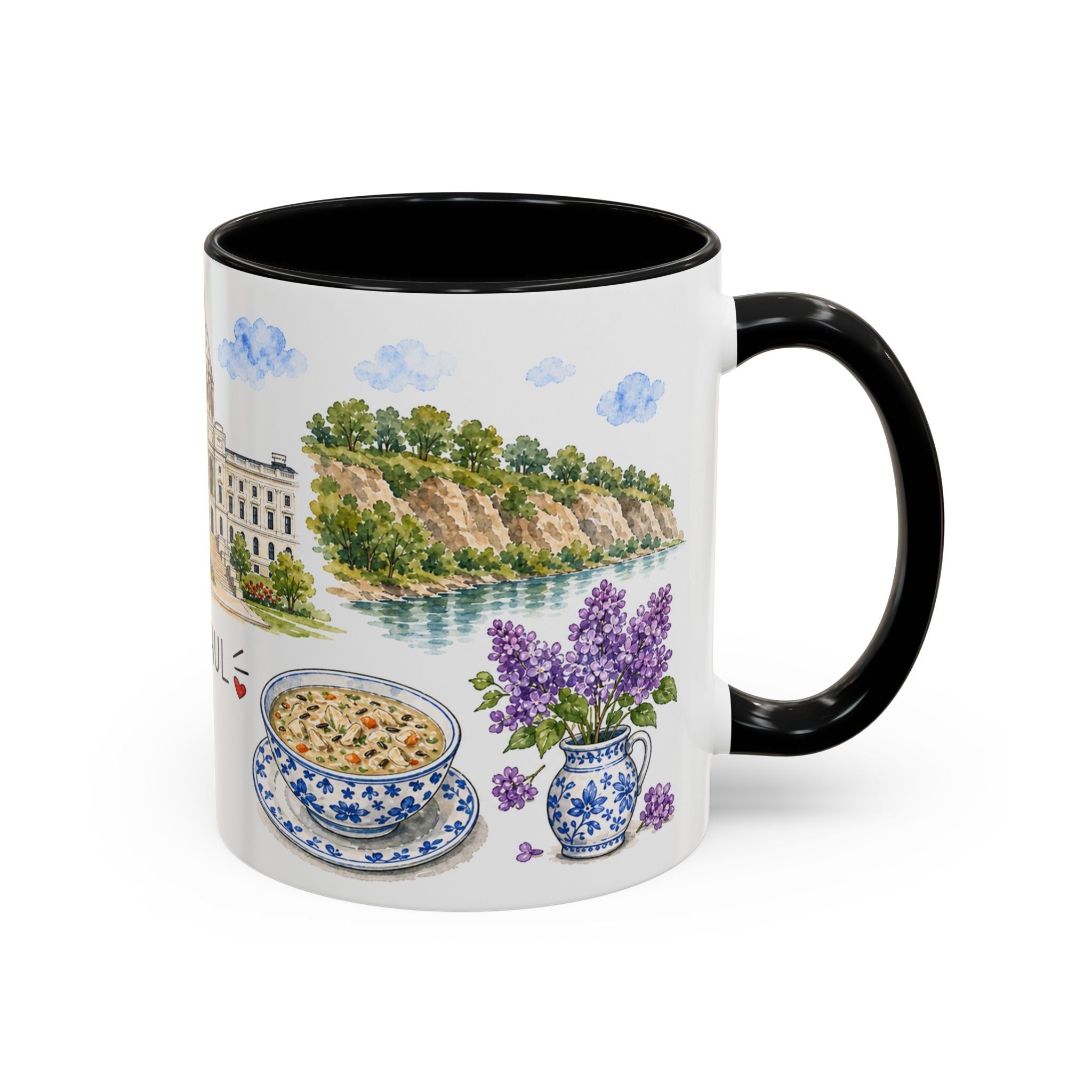 St. Paul Illustrated Travel Mug | City Souvenir Accent Coffee Mug | 11oz 15oz Ceramic Cup