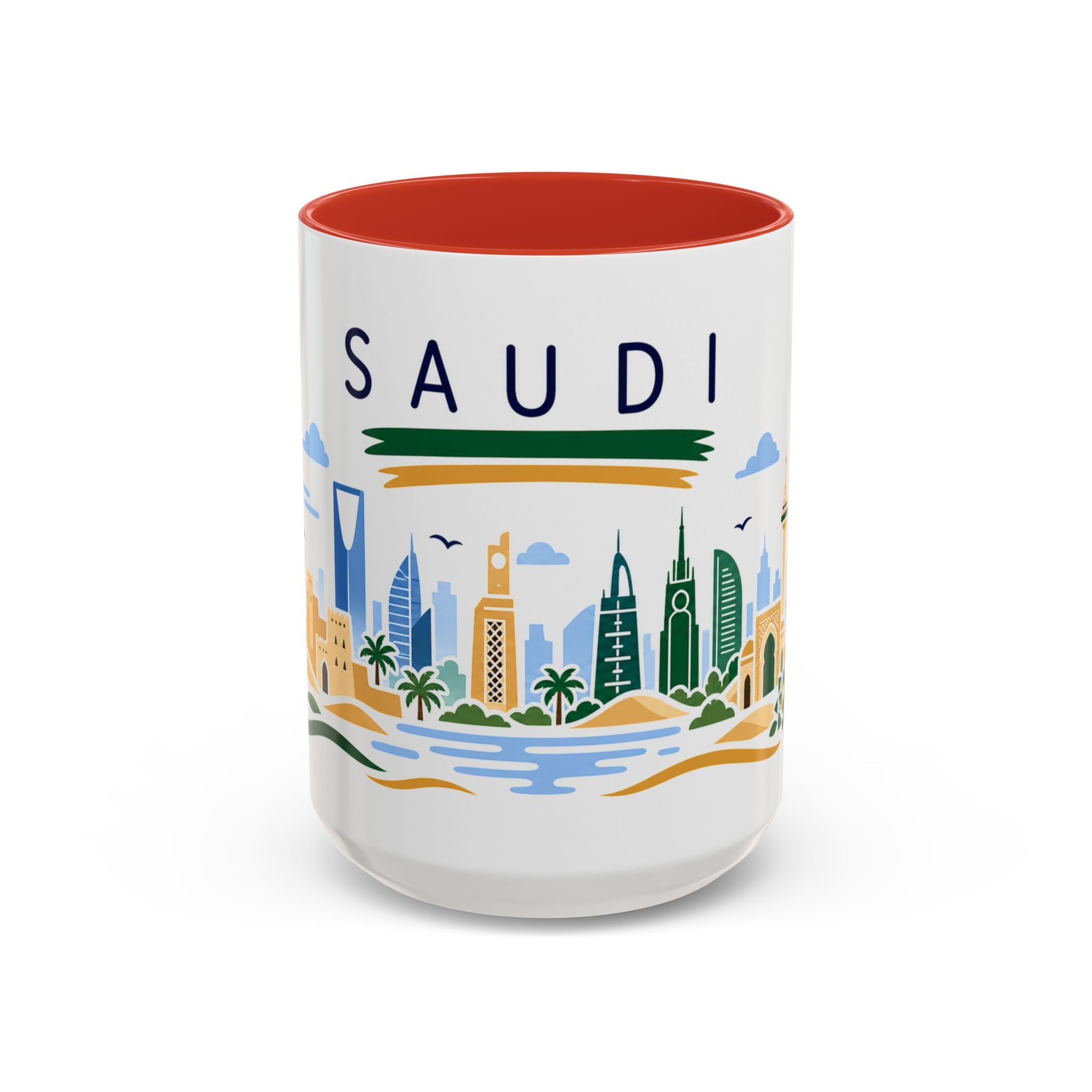 Saudi Arabia Coffee Mug | Travel Souvenir Accent Mug | Country Gift Ceramic Cup 11oz 15oz