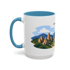 Pinnacles National Park Coffee Mug | Solid Color Block Park Souvenir | 11oz 15oz Accent Mug