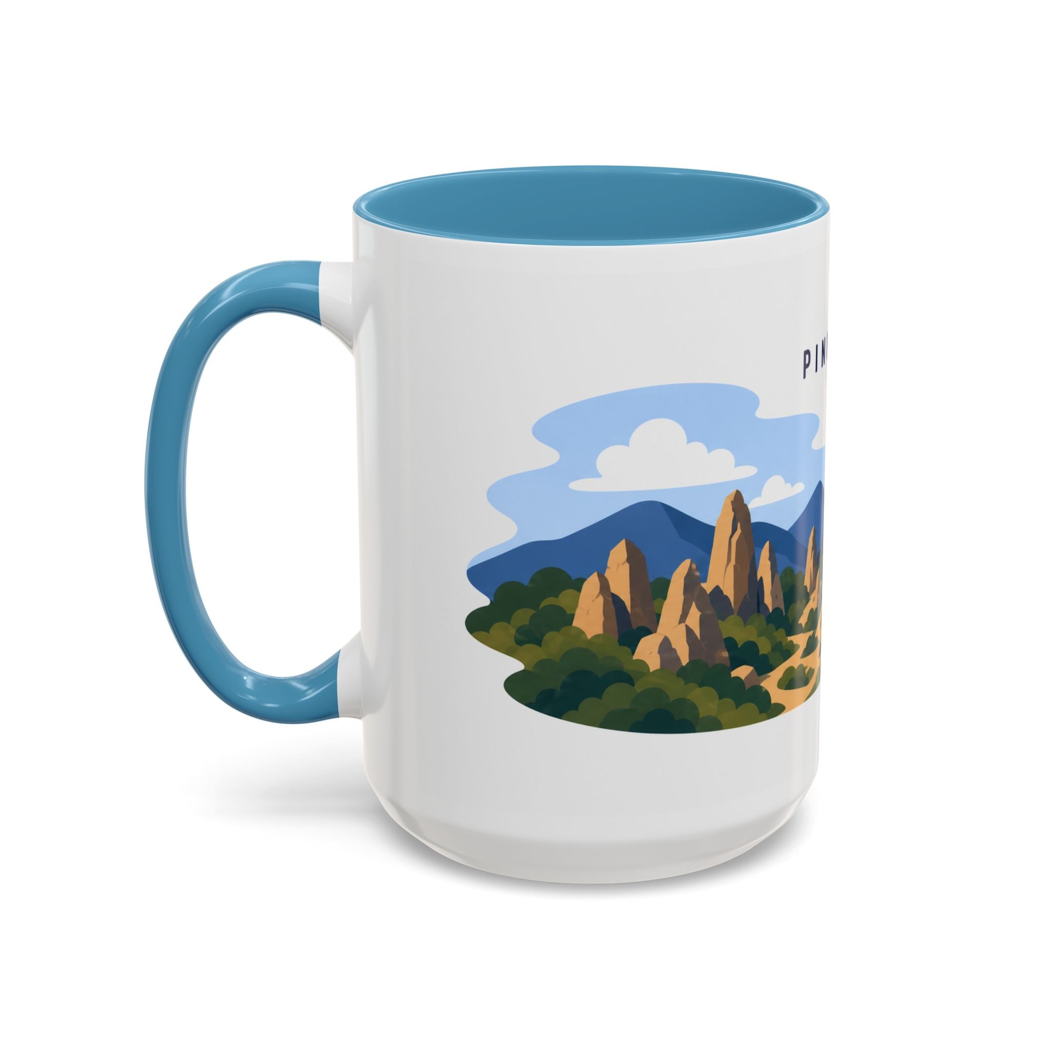 Pinnacles National Park Coffee Mug | Solid Color Block Park Souvenir | 11oz 15oz Accent Mug