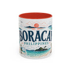Boracay Coffee Mug | Travel Destination Souvenir Gift | Accent Color Ceramic 11oz 15oz