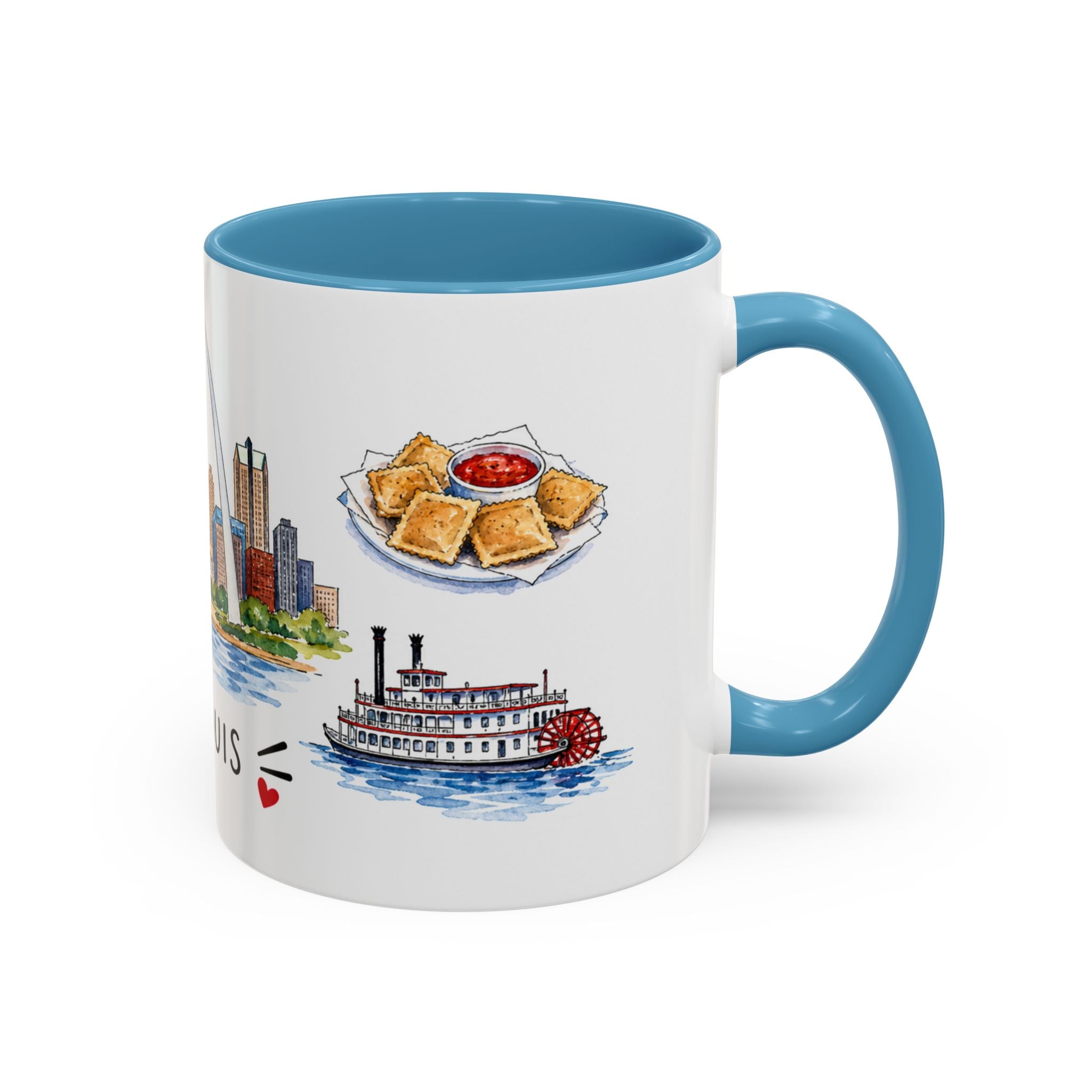 St. Louis Illustrated Travel Mug | City Souvenir Accent Coffee Mug | 11oz 15oz Ceramic Cup