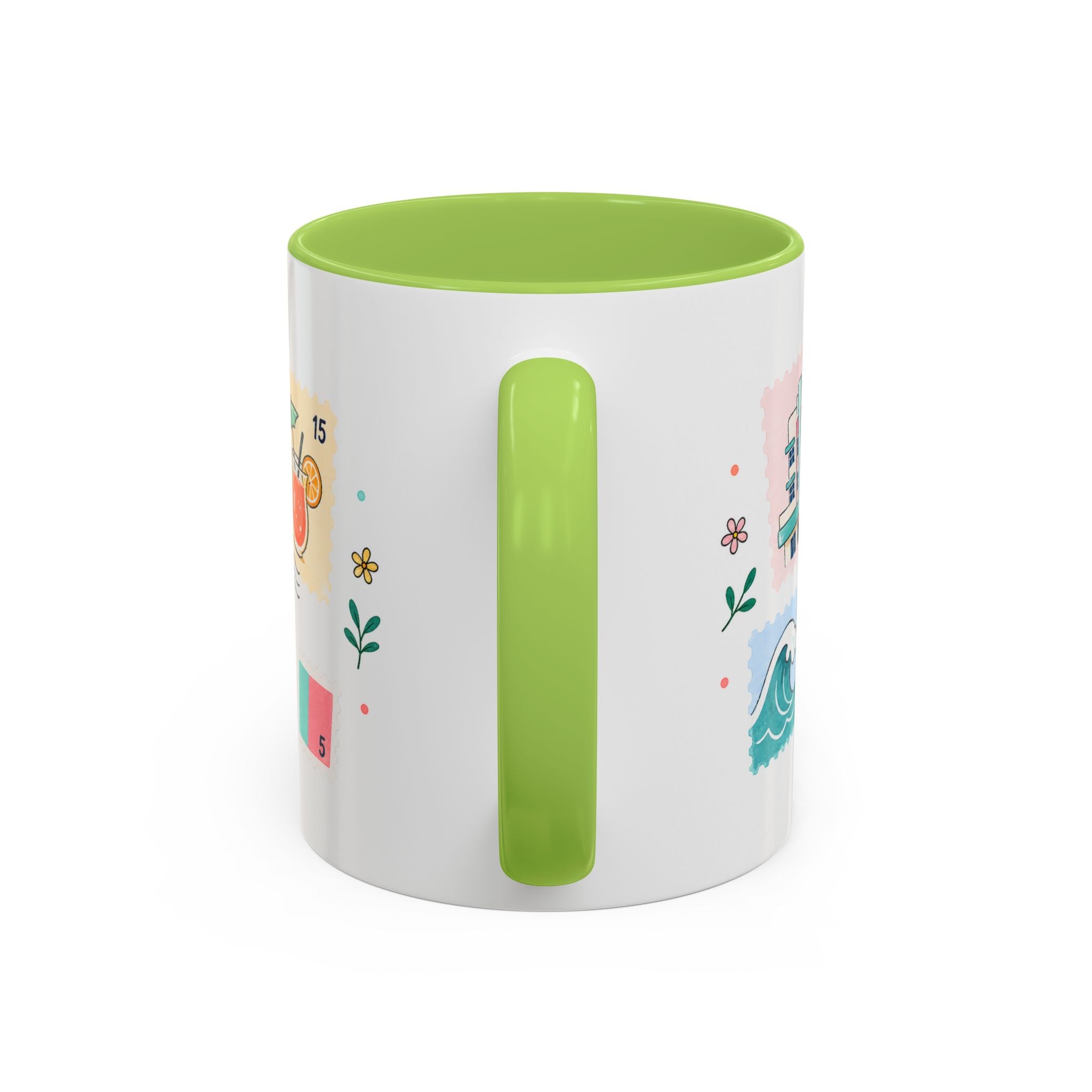 Miami Coffee Mug | Postage Stamp Collage Mug | Travel Souvenir Accent Cup 11oz 15oz