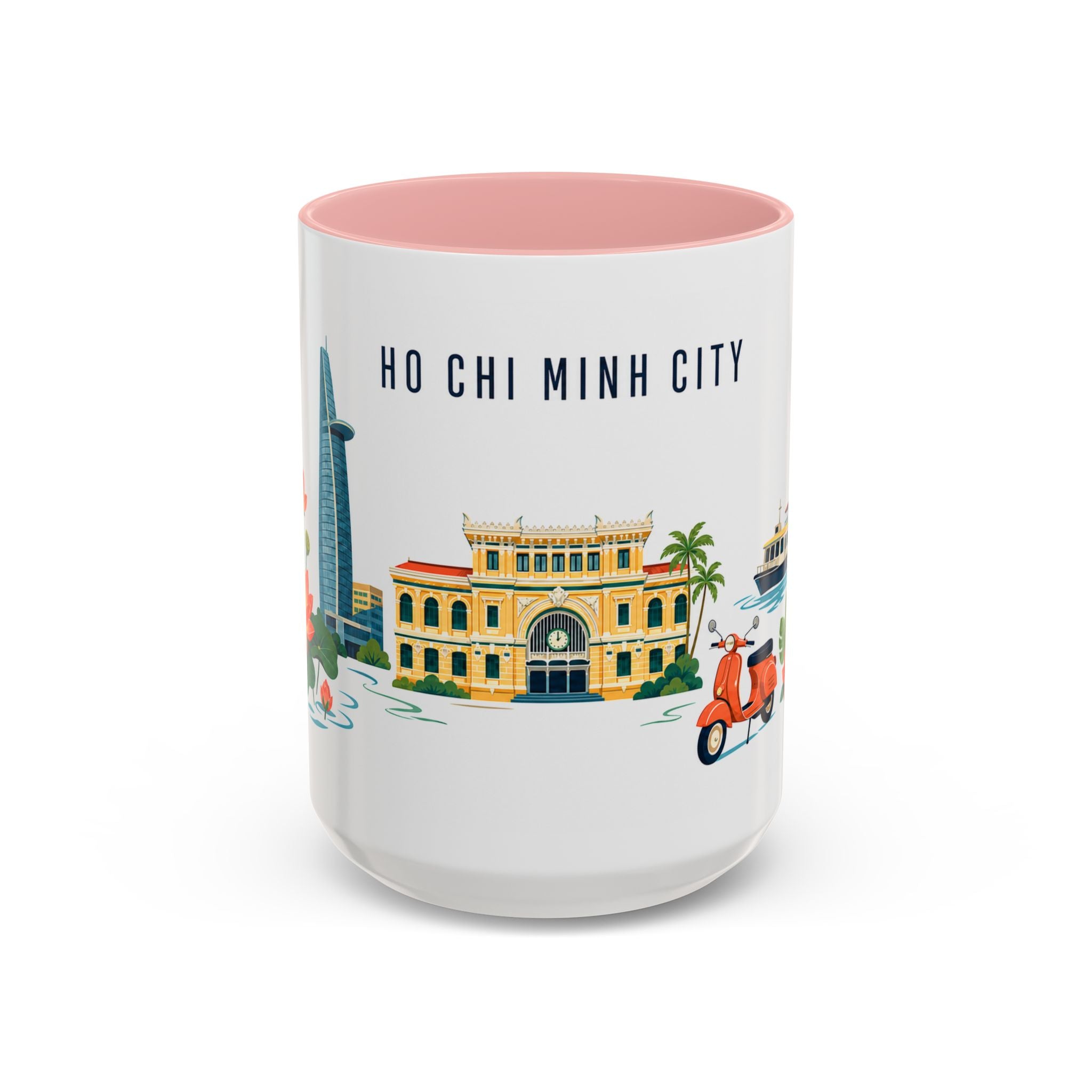 Ho Chi Minh City Coffee Mug | Vietnam Travel Souvenir | Porcelain Decal City Gift | 11oz 15oz Accent Mug