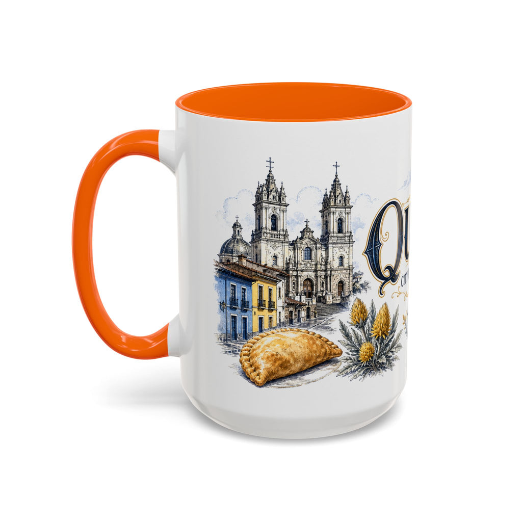 Quito Coffee Mug | Ecuador Travel Souvenir | Vintage Illustrated City Gift | 11 oz 15 oz Accent Mug