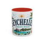 Seychelles Coffee Mug | Travel Destination Souvenir Gift | Accent Color Ceramic 11oz 15oz
