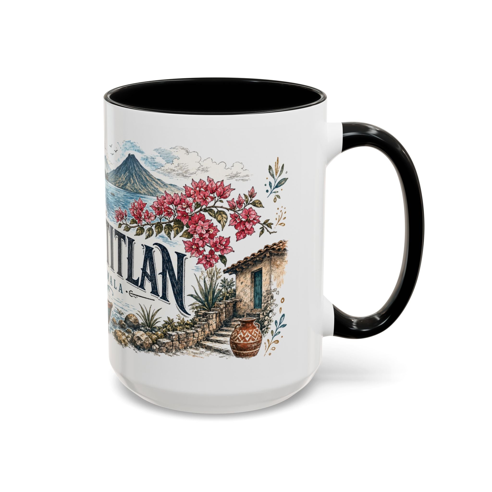 Lake Atitlan Mug, Guatemala Travel Souvenir, Bucket List Gift, Accent Ceramic Coffee Mug 11oz 15oz