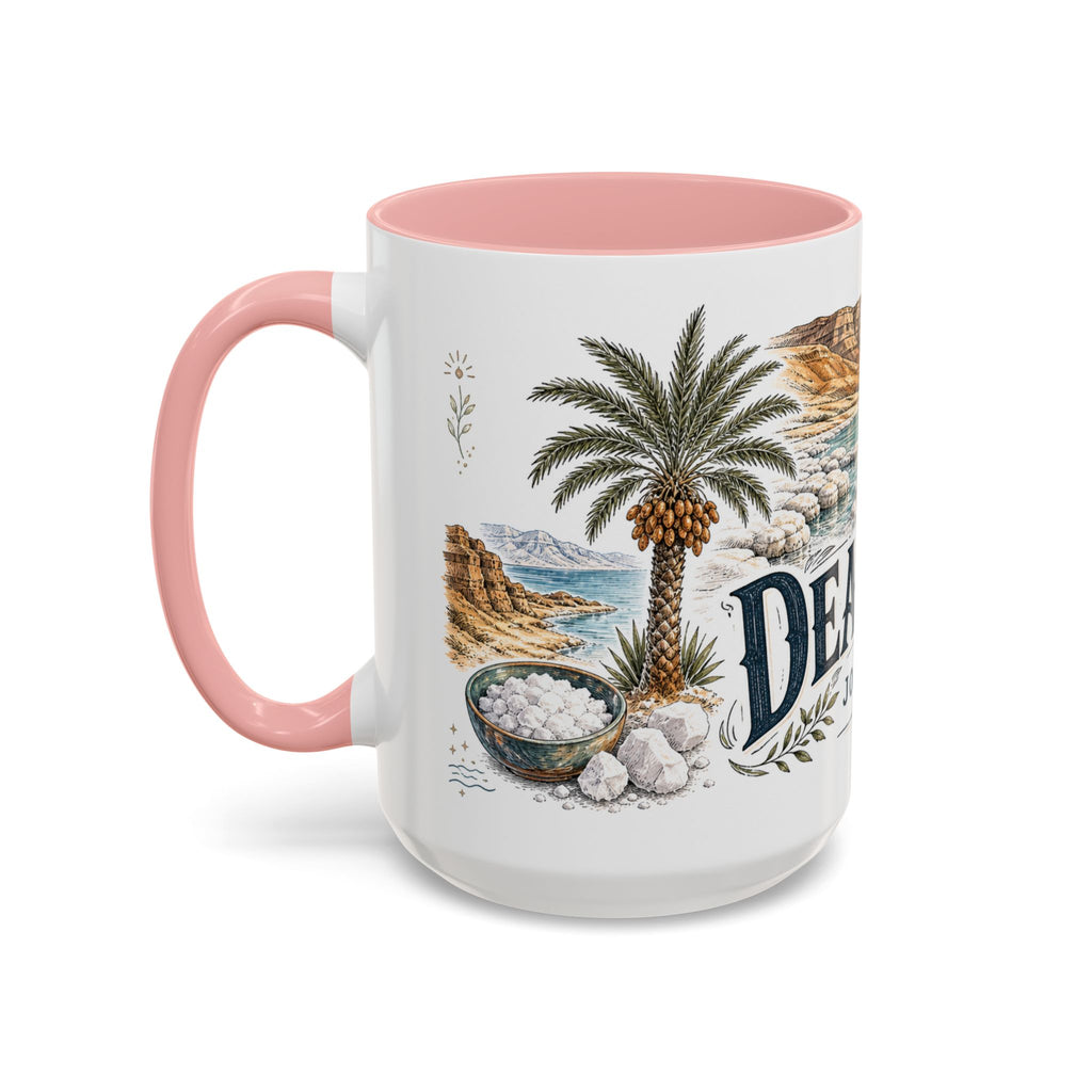 Dead Sea Mug, Jordan Travel Souvenir, Bucket List Gift, Accent Ceramic Coffee Mug 11oz 15oz