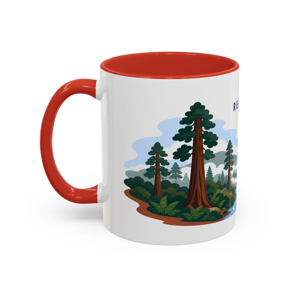 Redwood National Park Coffee Mug | Solid Color Block Park Souvenir | 11oz 15oz Accent Mug