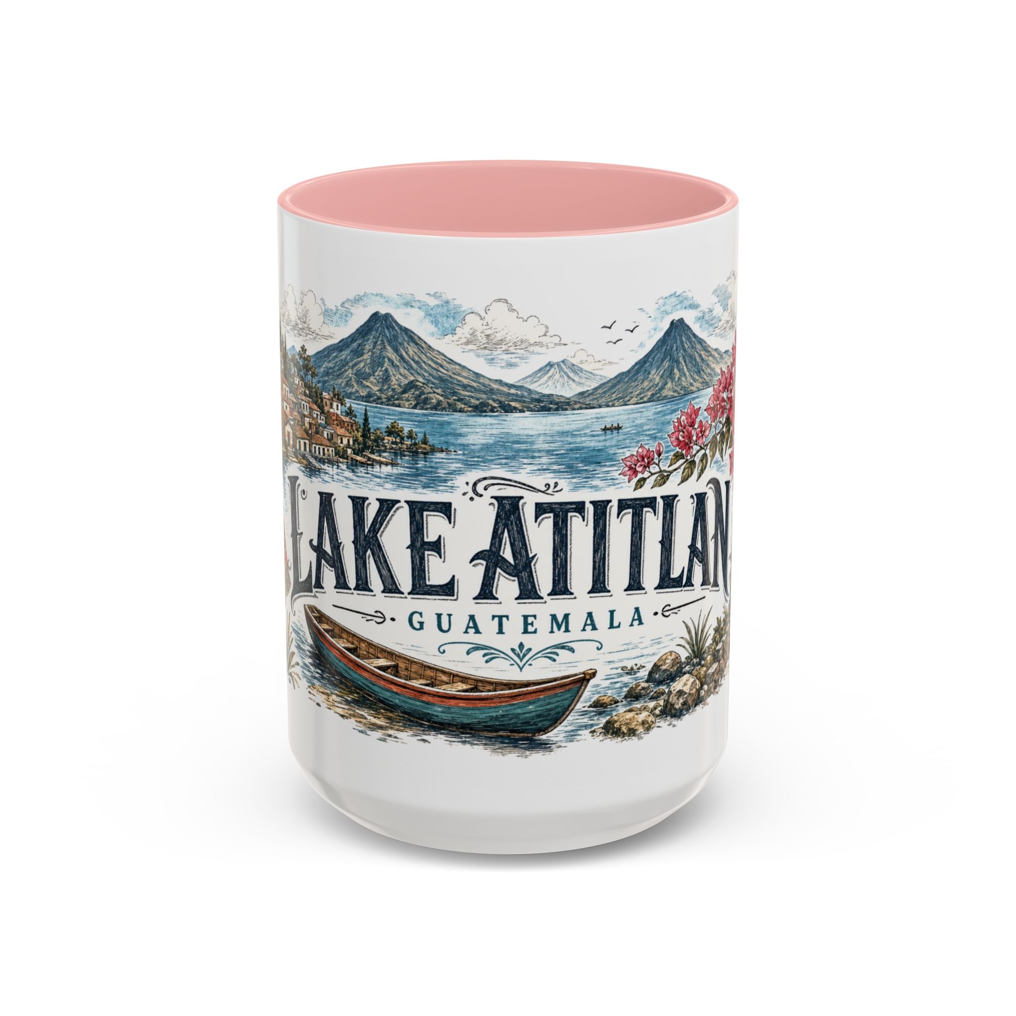 Lake Atitlan Mug, Guatemala Travel Souvenir, Bucket List Gift, Accent Ceramic Coffee Mug 11oz 15oz