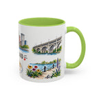 Cleveland Illustrated Travel Mug | City Souvenir Accent Coffee Mug | 11oz 15oz Ceramic Cup