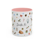 Santa Fe Christmas Mug | Watercolor City Souvenir | Ceramic Coffee Cup (11oz 15oz)