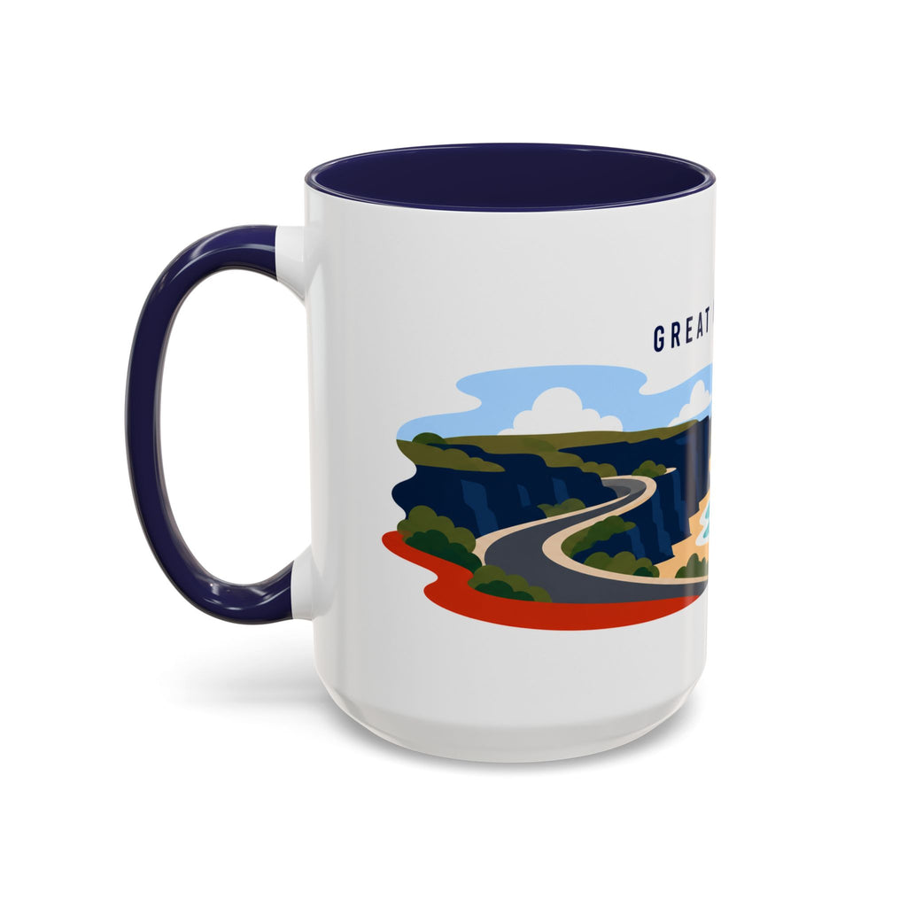 Great Ocean Road Coffee Mug | Travel Destination Souvenir Gift | Accent Color Ceramic 11oz 15oz