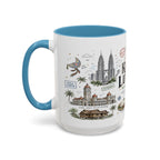 Kuala Lumpur Coffee Mug | Malaysia Souvenir Travel Gift | Accent Color Ceramic 11oz 15oz