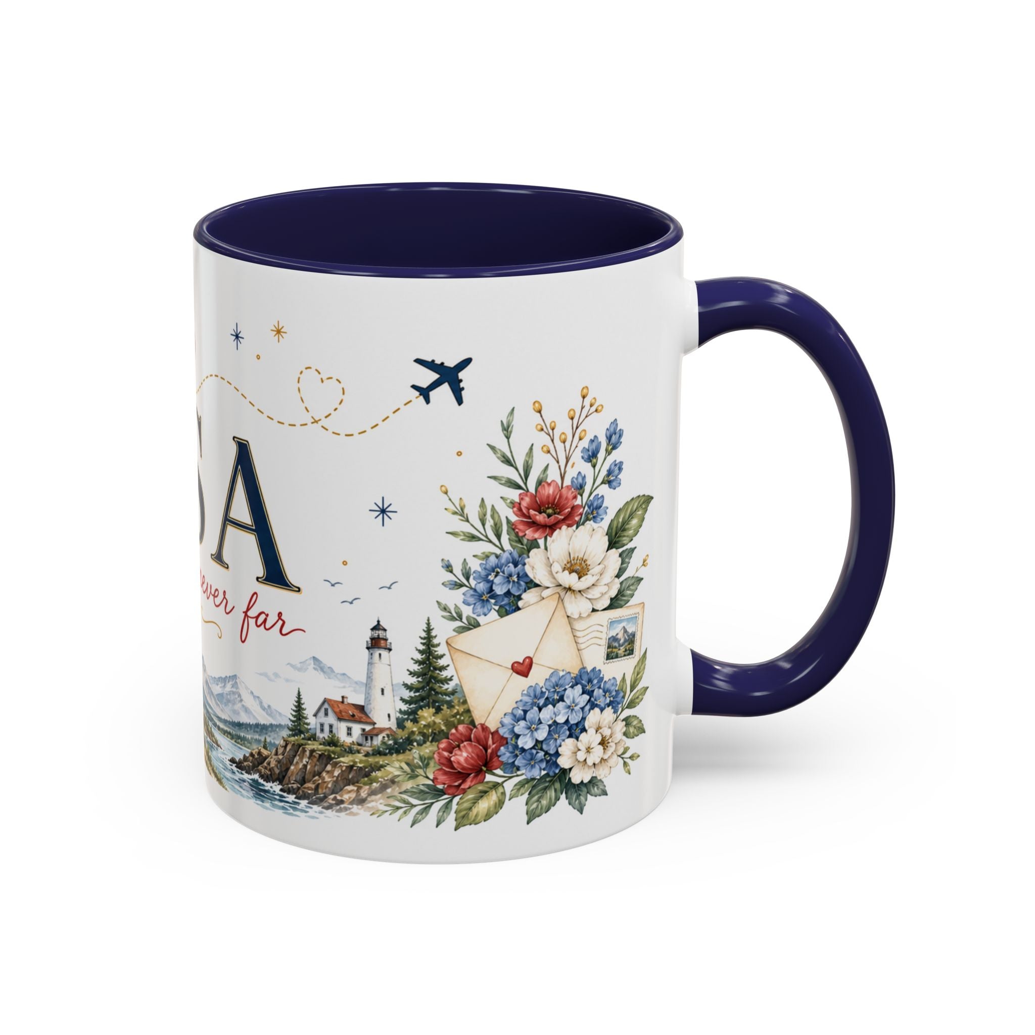 USA Home Country Mug | Moving Away Gift | Long Distance Friendship | 11 oz 15 oz Accent Mug