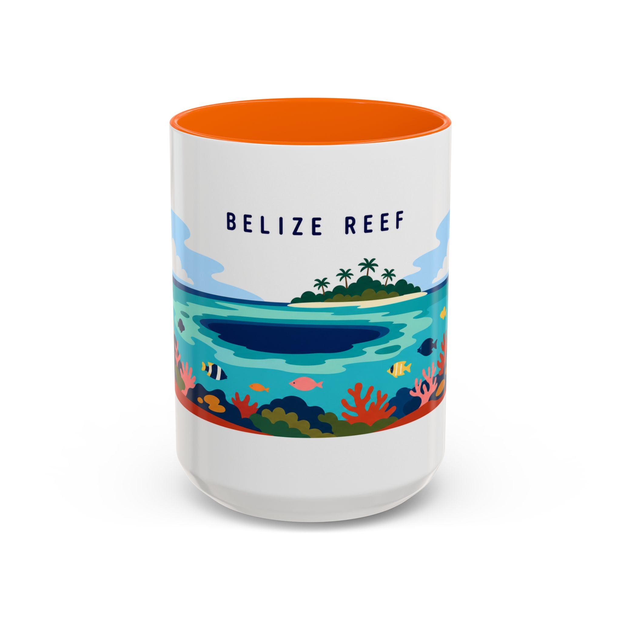Belize Reef Coffee Mug | Travel Destination Souvenir Gift | Accent Color Ceramic 11oz 15oz