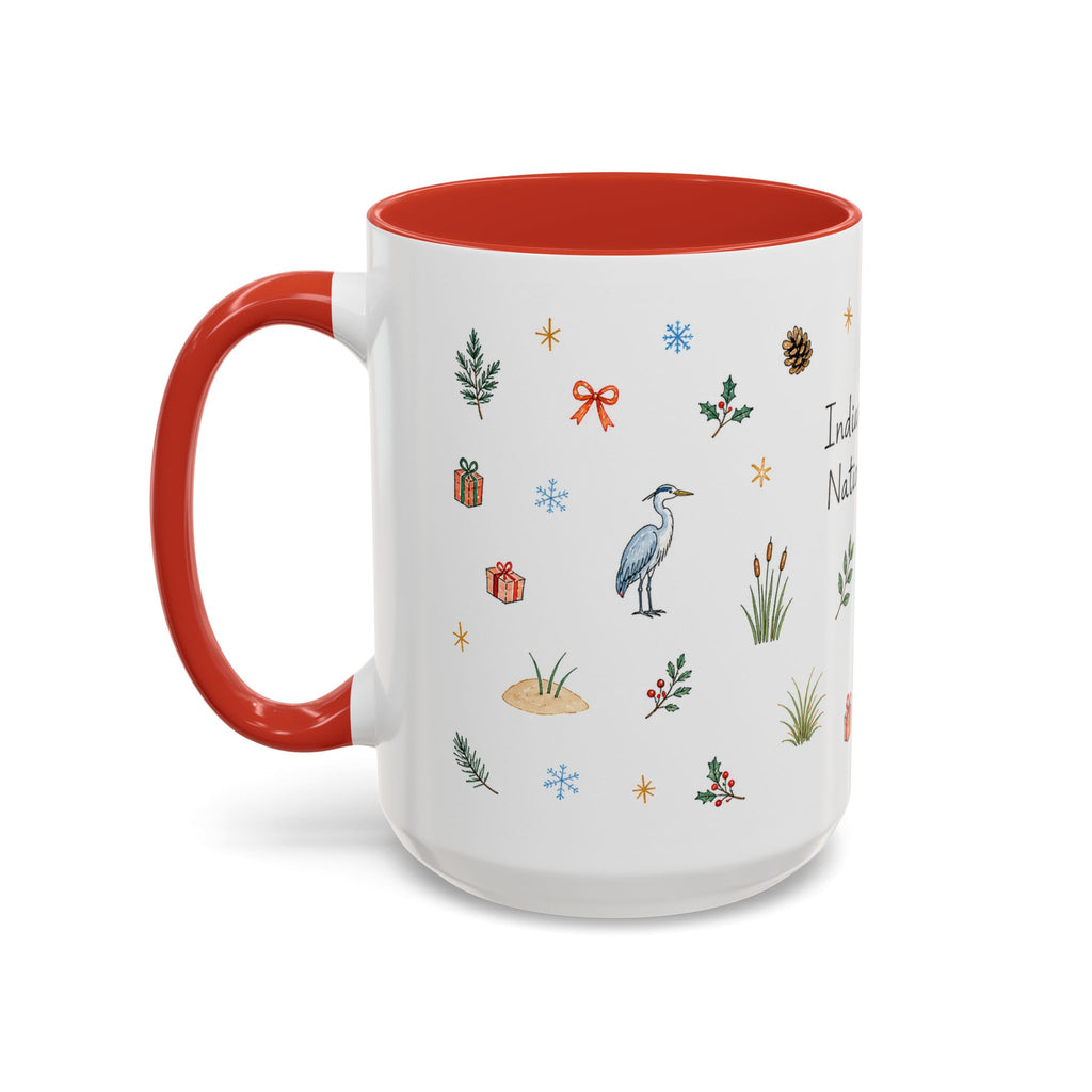 Indiana Dunes National Park Christmas Mug | Watercolor Travel Souvenir | Holiday Gift | Accent Ceramic Coffee Cup 11oz 15oz