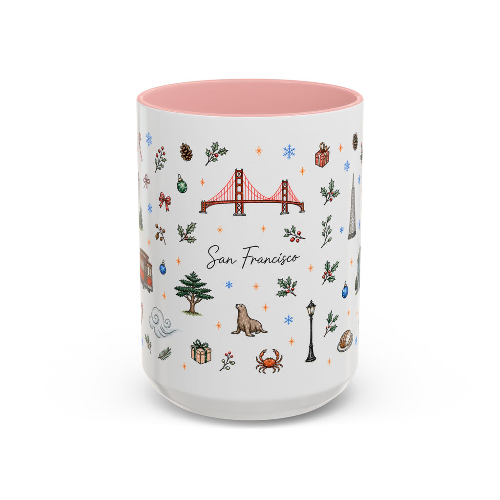 San Francisco Christmas Mug | Watercolor City Souvenir | Ceramic Coffee Cup