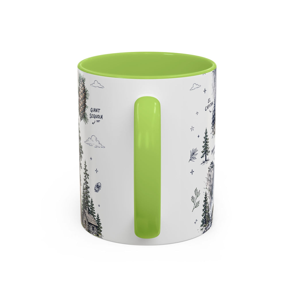 Yosemite National Park Coffee Mug | Hiking Camping Nature Gift | Accent Color Ceramic 11oz 15oz