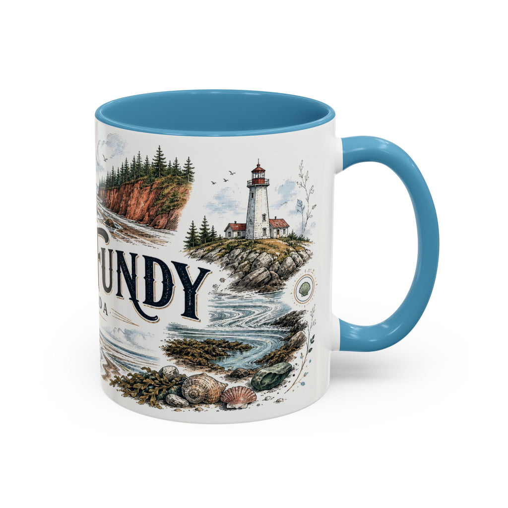 Bay of Fundy Mug, Canada Travel Souvenir, Bucket List Gift, Accent Ceramic Coffee Mug 11oz 15oz
