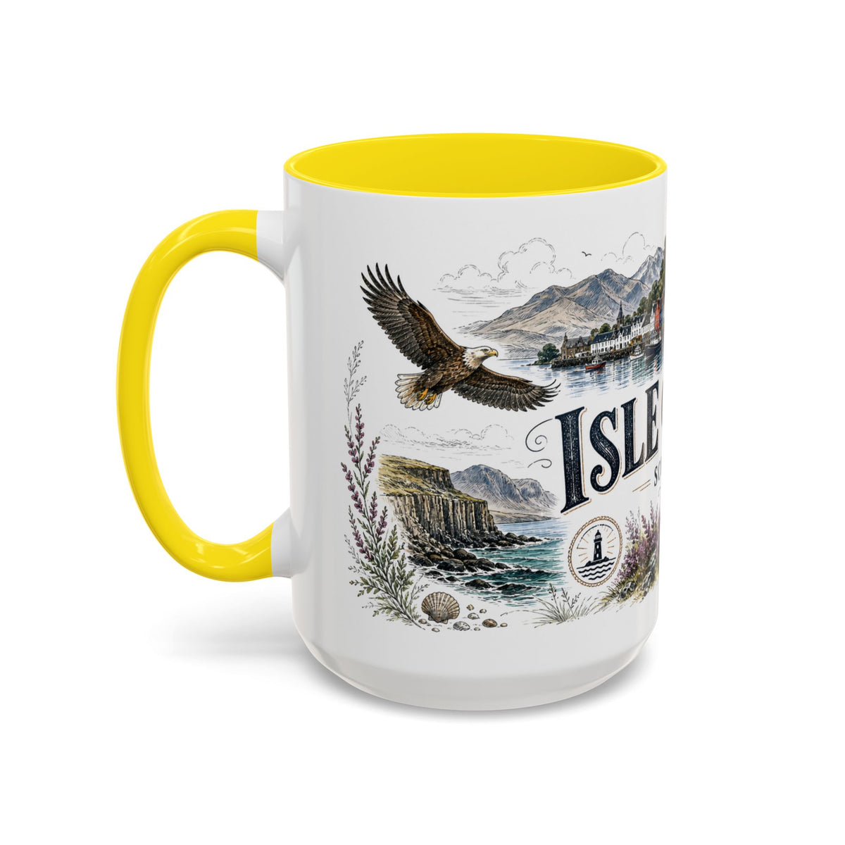 Isle of Mull Mug, Scotland Travel Souvenir, Bucket List Gift, Accent Ceramic Coffee Mug 11oz 15oz