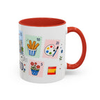 Madrid Coffee Mug | Postage Stamp Collage Mug | Travel Souvenir Accent Cup 11oz 15oz