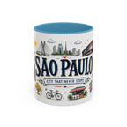 Sao Paulo Coffee Mug | Brazil Souvenir Travel Gift | Accent Color Ceramic 11oz 15oz