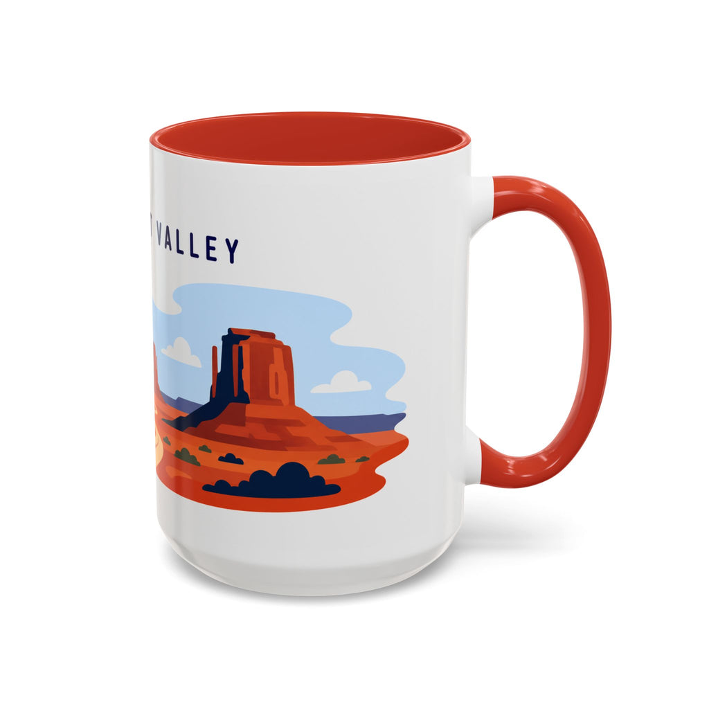 Monument Valley Coffee Mug | Travel Destination Souvenir Gift | Accent Color Ceramic 11oz 15oz
