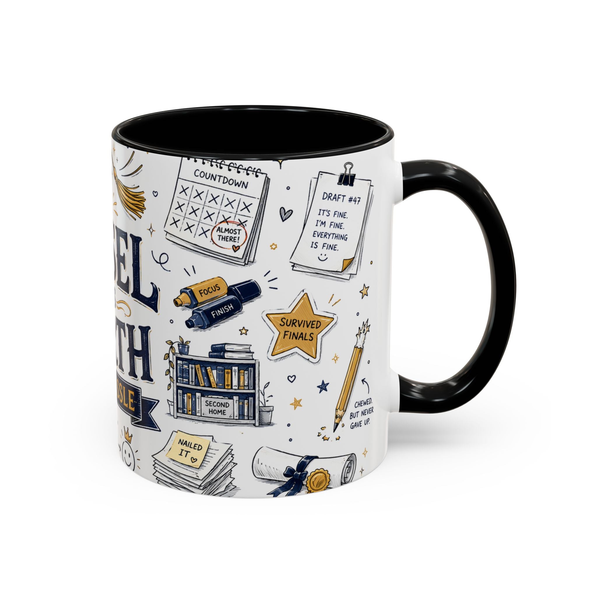 The Tassel Was Worth the Hassle Coffee Mug | Funny Graduation Gift 2026 | Accent Color Ceramic 11oz 15oz