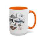 Istanbul Coffee Mug | Turkey Souvenir Travel Gift | Accent Color Ceramic 11oz 15oz