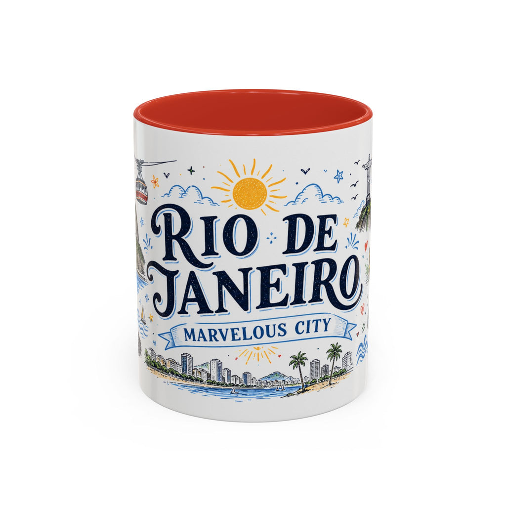 Rio de Janeiro Coffee Mug | Brazil Souvenir Travel Gift | Accent Color Ceramic 11oz 15oz