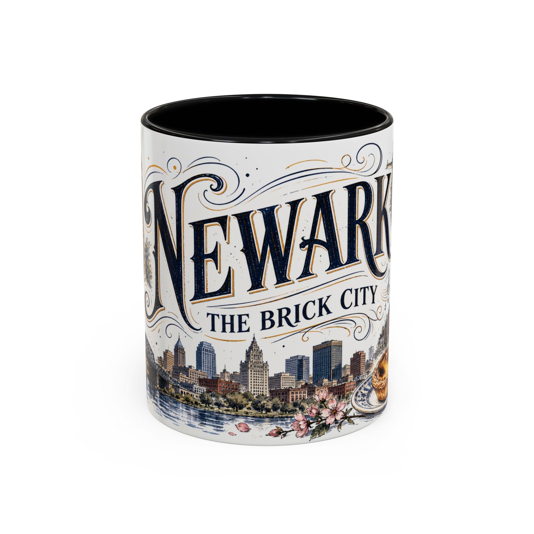 Newark Coffee Mug | United States Travel Souvenir | Vintage Illustrated City Gift | 11 oz 15 oz Accent Mug