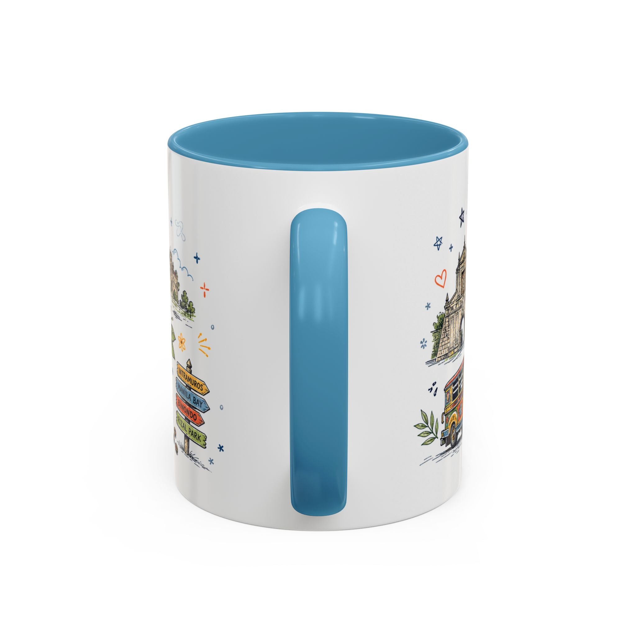 Manila Coffee Mug | Philippines Souvenir Travel Gift | Accent Color Ceramic 11oz 15oz