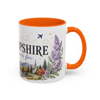 New Hampshire State Map Mug | Botanical Accents, Mountain Landscape Coffee Cup