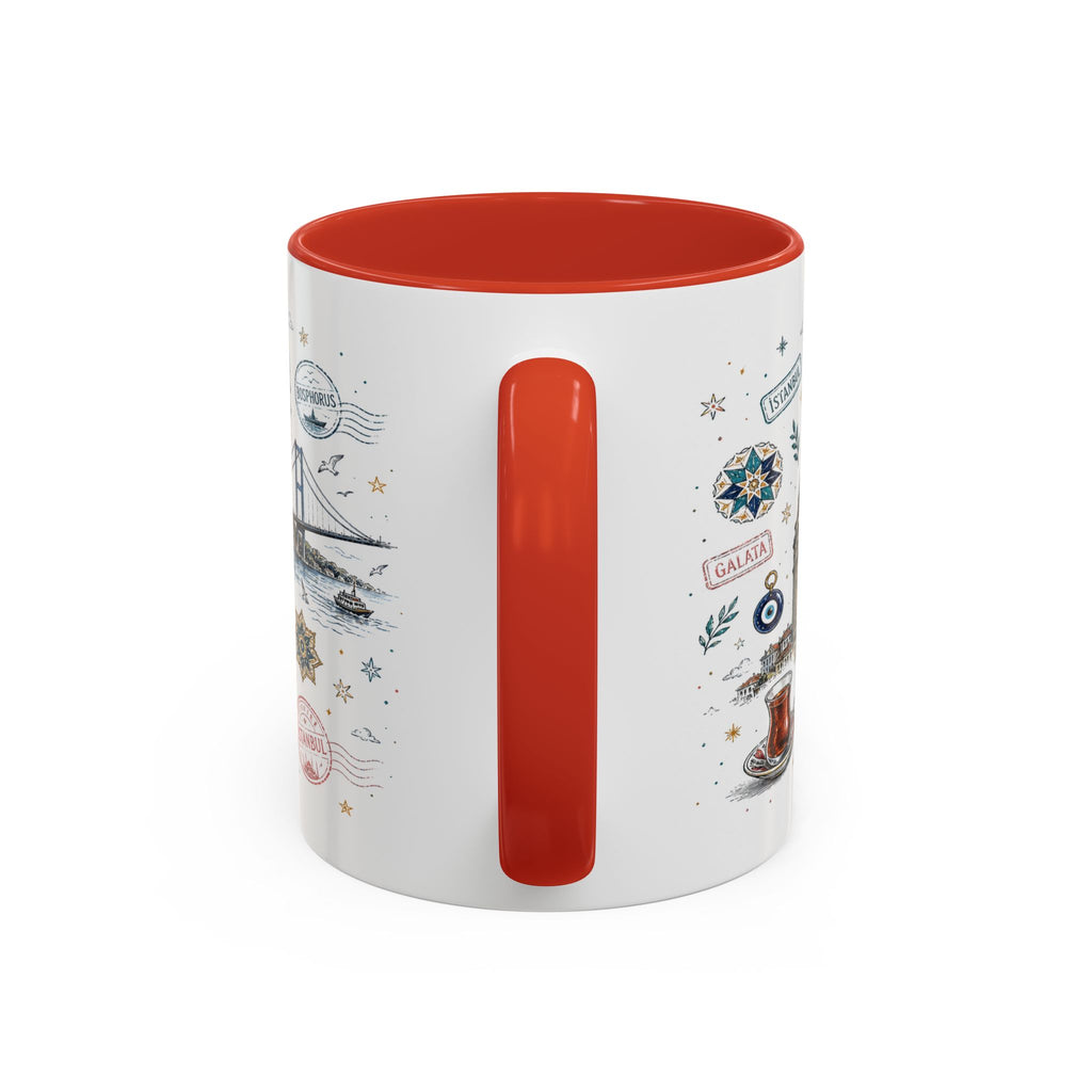 Istanbul Coffee Mug | Turkey Souvenir Travel Gift | Accent Color Ceramic 11oz 15oz