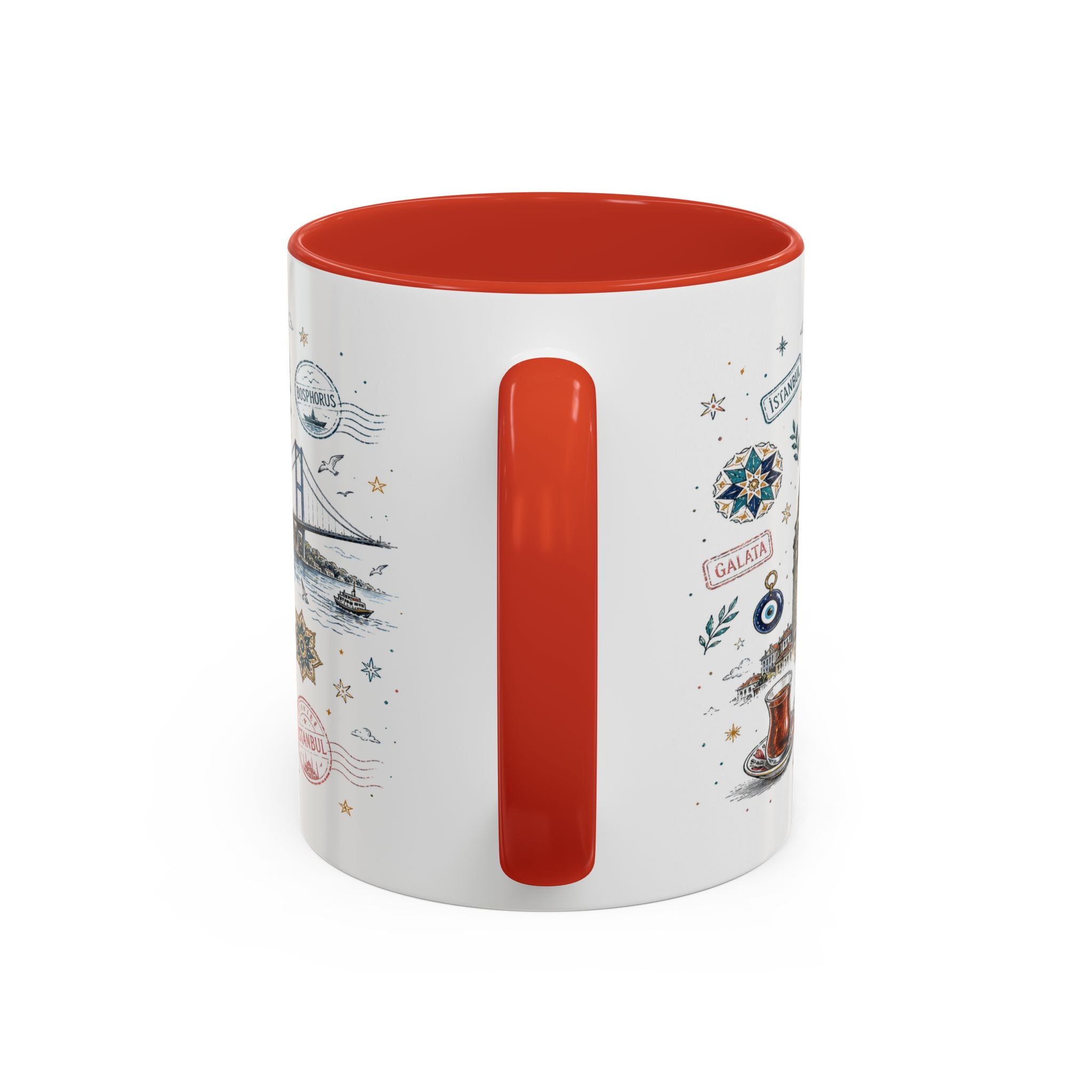 Istanbul Coffee Mug | Turkey Souvenir Travel Gift | Accent Color Ceramic 11oz 15oz