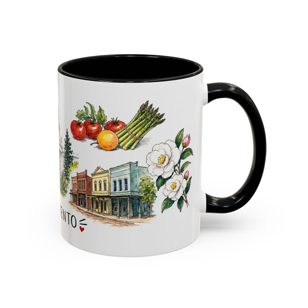 Sacramento Illustrated Travel Mug | City Souvenir Accent Coffee Mug | 11oz 15oz Ceramic Cup