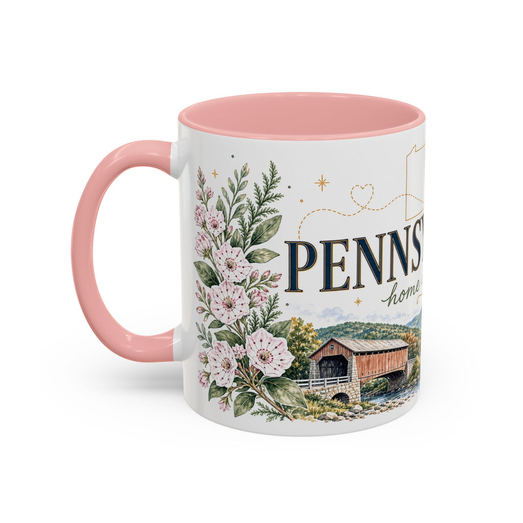 Pennsylvania Home State Mug | Moving Away Gift | Long Distance Friendship Coffee Cup | 11oz 15oz Accent Mug