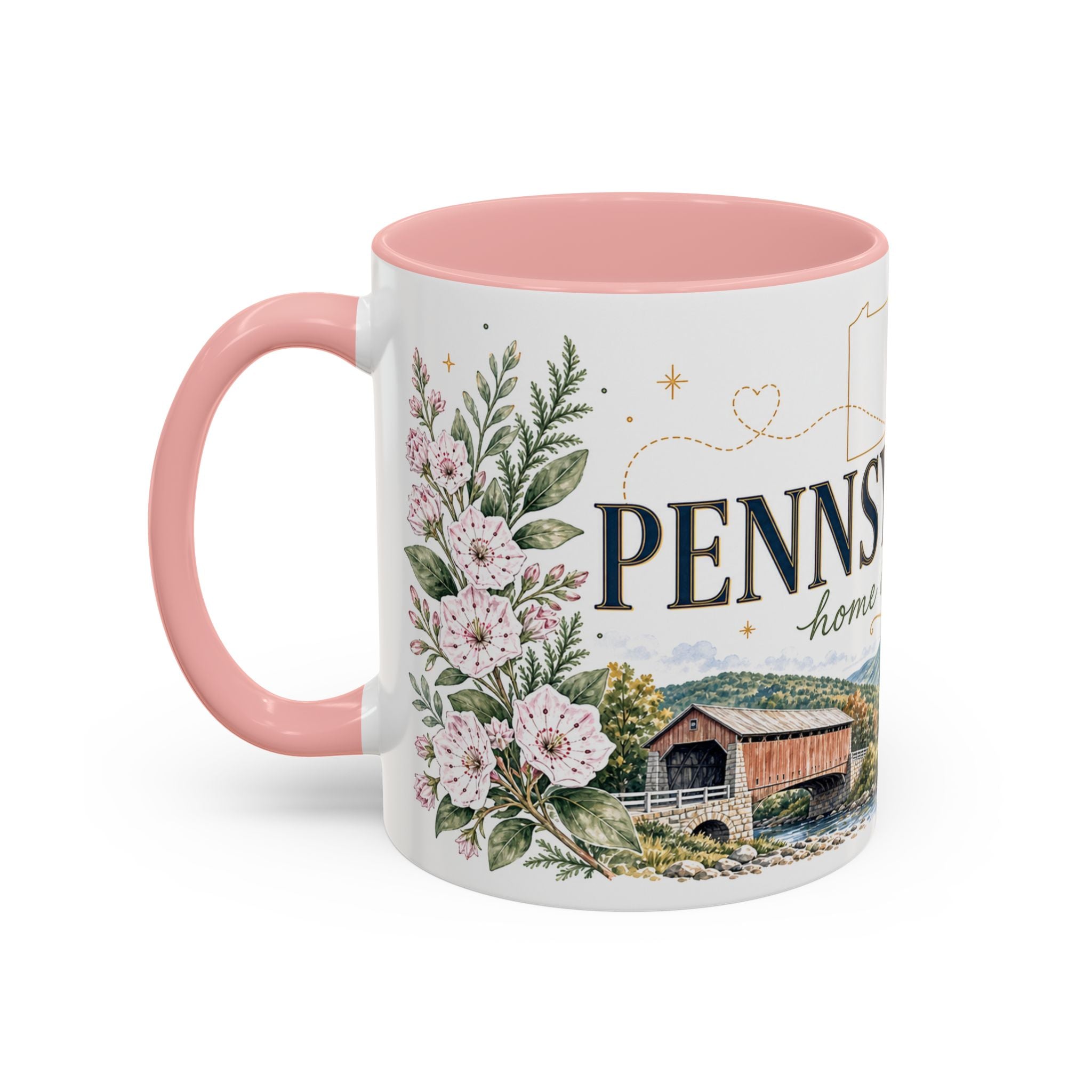 Pennsylvania Home State Mug | Moving Away Gift | Long Distance Friendship Coffee Cup | 11oz 15oz Accent Mug