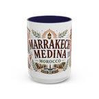 Marrakech Medina Coffee Mug | Travel Destination Souvenir Gift | Accent Color Ceramic 11oz 15oz