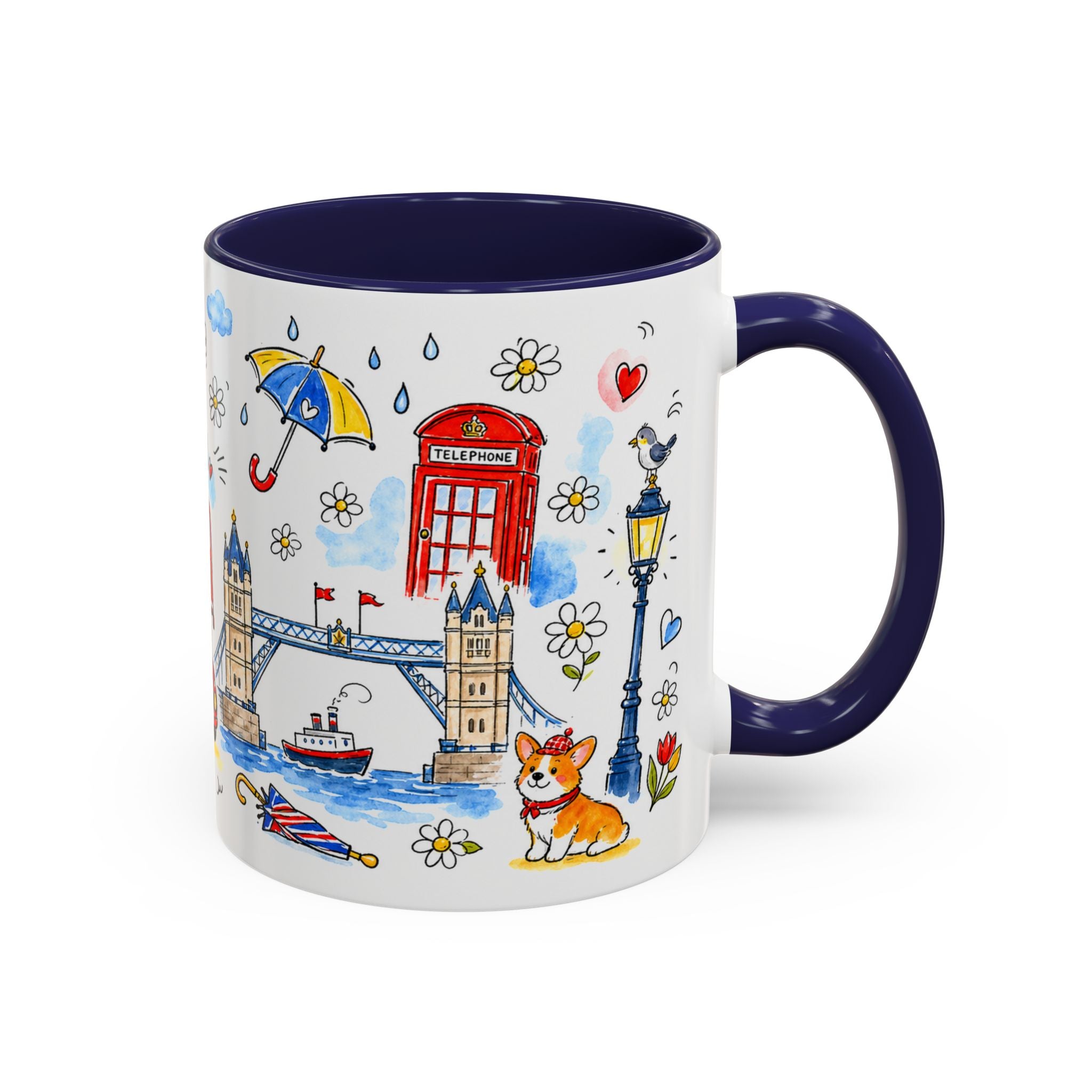 London Travel Mug | European City Souvenir Accent Coffee Mug | 11oz 15oz Ceramic Cup