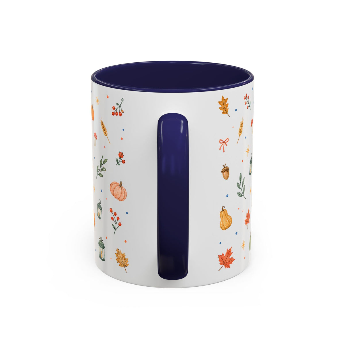 Thanksgiving Mug | Watercolor Autumn Harvest Gift | Pumpkin Leaf Accent Coffee Cup 11oz 15oz