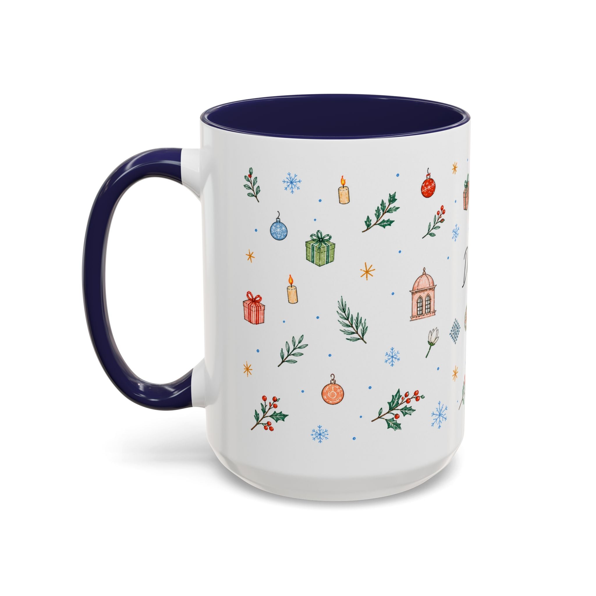 Dhaka Christmas Mug | Watercolor Travel Souvenir | Holiday Gift | Accent Ceramic Coffee Cup 11oz 15oz
